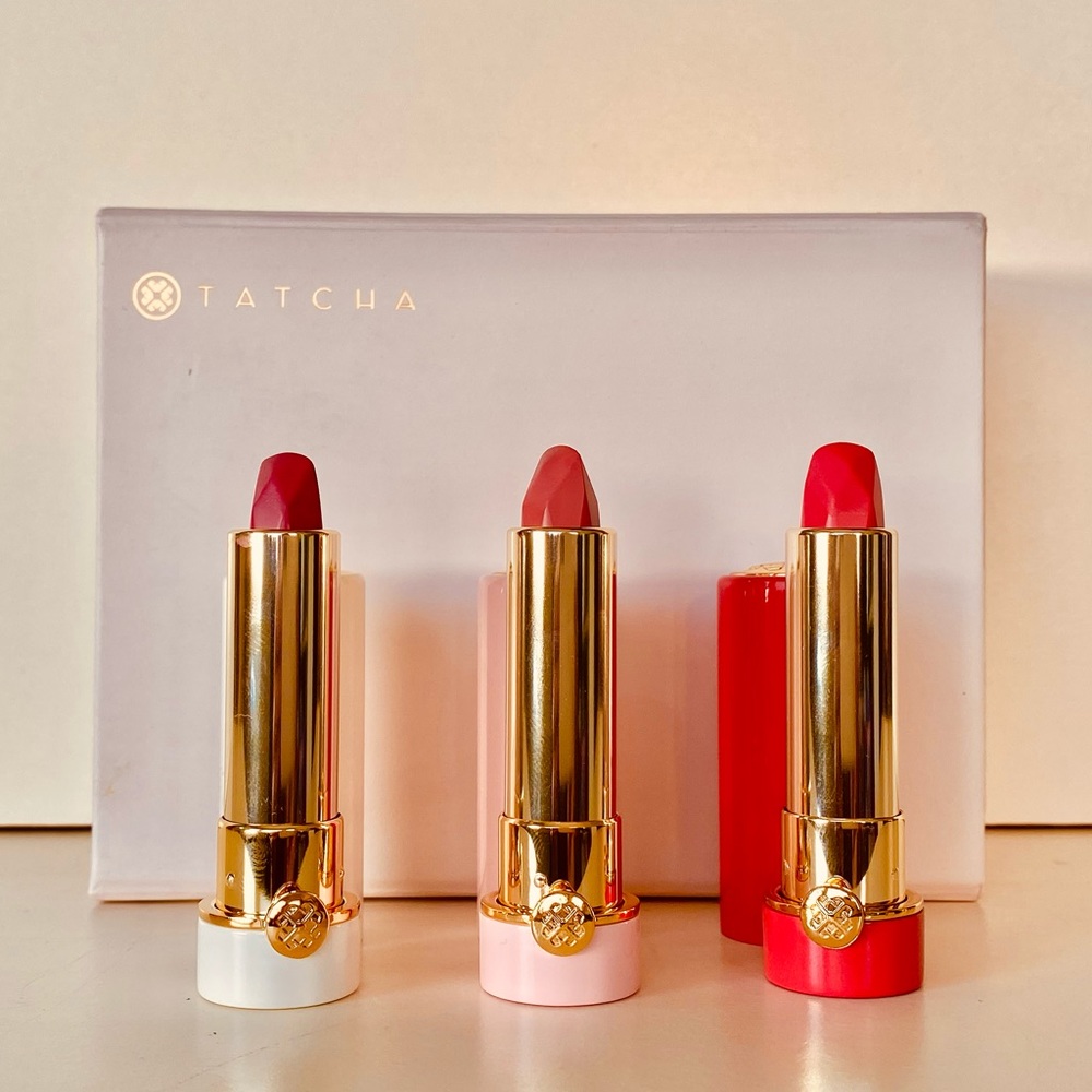 TATCHA Peony, Cherry, & Plum Blossom Lipstick Trio